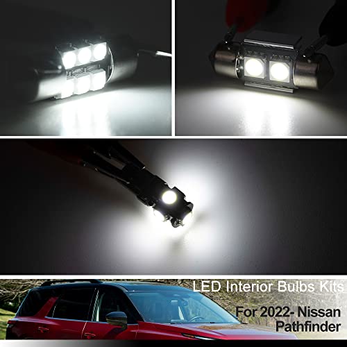 10 luces LED interiores blancas para Nissan Pathfinder R53 miniatura 2