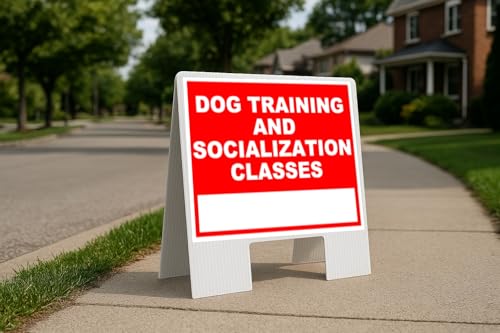 Dog Training And Socialization Classes Write On Me Red Folding Coroplast A-Frame Double-Sided 23in x23in
