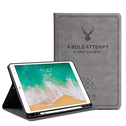 Image of MOCA Case for iPad Air 5 5th / Air 4 4th Generation Case 10.9'' 2022 /2020 [Soft Back /Pencil Holder] iPad A2588 /A2589 /A2591 /A2316 /A2324 /A2325 /A2072 iPad Smart Flip Cover Case (Grey)