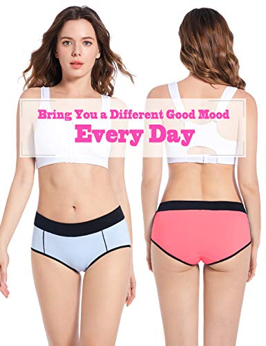 Molasus Women's Soft Cotton Briefs Ladies Mid-High Waisted Full Coverage Panties (Regular & Plus Size)3