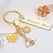 Bee Keychain Inspirational Keyring Gifts - Queen Bee Honey Key Charm Gift, Cute Accessory Keyrings Decor for Boys Girls Bag Purse Wallet Handbags Backpack