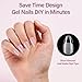 Misssix Short Almond Gel Nail Tips Kit, 216Pcs Pre Etched Clear Fake Nails, Full Cover False Nail 9-in-1 Gel Glue and Portable Mini U V Nail Lamp for Women 12 Sizes