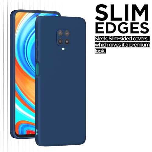 Image of Outlouders Back Cover for Redmi Note 9 Pro /Note 9 Pro Max /Poco M2 Pro /Note 10 Lite | Camera Protection | Durable Soft Matte Silicone Bumper Case (Blue)
