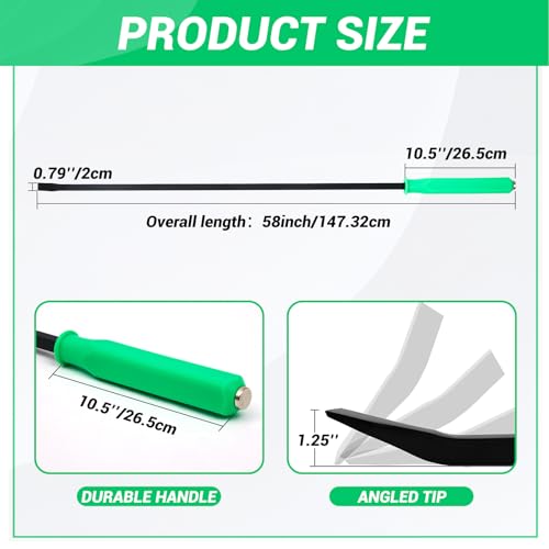 Image of 58 Inch Metal Striking Cap Pry Bar Long Heavy Duty Pry Bar with Mechanic's Handle for Positioning Aligning Prying Iron Worker Tools (Green)