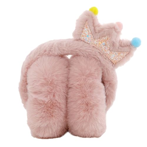 1Pc Adorable Crown Pattern Warm Keeping Ear Muff for Unisex Winter Earmuff Soft Fleece Lined Outdoor Ear Warmer for Cycling Activities and Winter Adventures