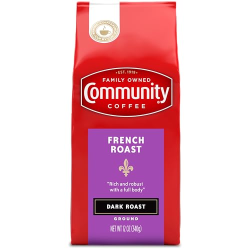 Image of Community Coffee French Roast, Ground Coffee, Extra Dark Roast, 12 Ounce Bag (Pack of 1)