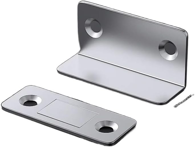 Magnetic Door Catch Latch -Invisible Strong Adhesion, Drill-Free Mount, Seamless Release- Ideal for Cabinets, Sliding Doors(Black 4pcs)