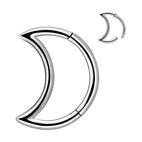 OUFER 16G Titanium Crescent Moon Daith Earring Cover