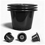 Gyfofix HG10RDPOT 10-Inch Wide Lip Bucket Basket with Mesh Bottom, Bag of 3 Bucket Basket Lid, Round Mesh Pot,5 Gallon Bucket Lids for DWC, Net Pots for Hydroponics