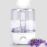 ALACRIS Luftbefeuchter 4L Top-Fill Humidifier bis zu 30h Laufzeit & Duale 360° Drehbare Dampfdüse kühler Nebel, Ultraschall Ultraleiser Raumbefeuchter für Schlafzimmer/Pflanzen, BPA frei