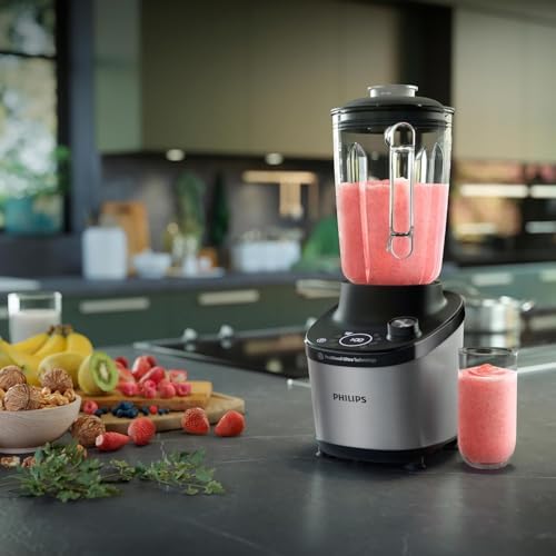 Bild 4 - Philips 7000 Series Hochleistungsstandmixer – ProBlend Ultra Technologie, 1.500 W, 2-L-Glasbehälter, Schnellauswahlprogramme für Smoothies & Suppen, HomeID App, Spülmaschinenfeste Teile (HR3760/10)