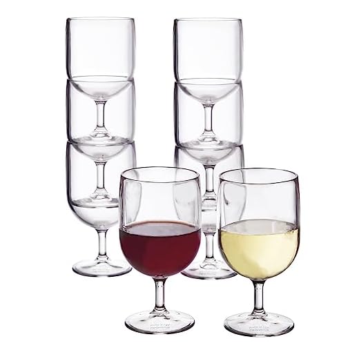 Stackable 8-ounce Plastic Wine Stems | Set of 8 Clear