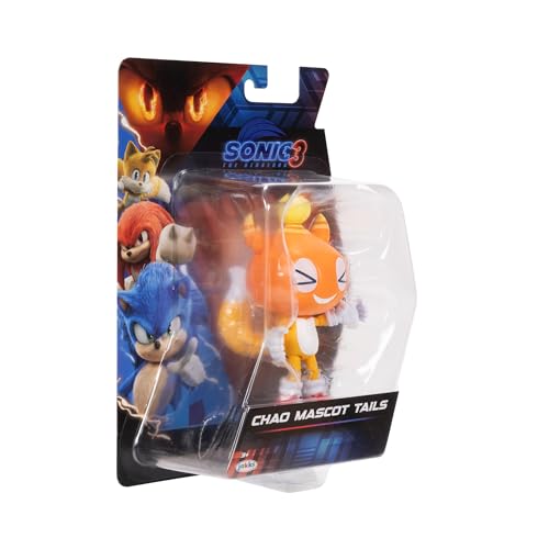 Sonic 3 Movie Action Figures 5-Inch Chao Mascot Tails Collector Toy Figure, Highly Articulated for Boys Girls - Officially Licensed Sonic The Hedgehog 3 Movie Product