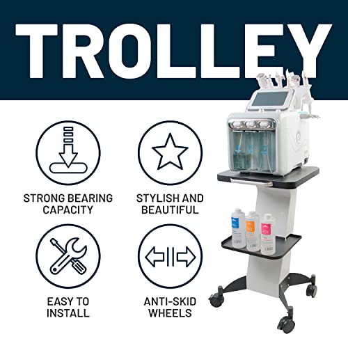 BRUUN-Beauty-Trolley-Salon-Rolling-Cart--A-White-Color-Moveable-Esthetician-Machine-Cart-with-Additional-Tray-Wheels-and-Stand--Mobile-cart-of-Aluminum-Alloy-for-Spa-and-Salon