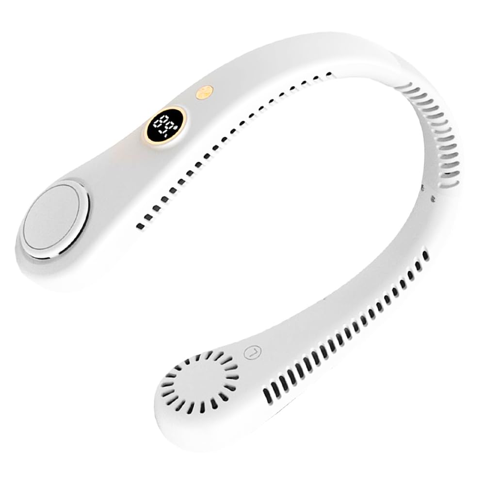 GC GLOBALCOMMERCE Ventilatore Collo a 5 Velocità con Display Portatile e Ricaricabile