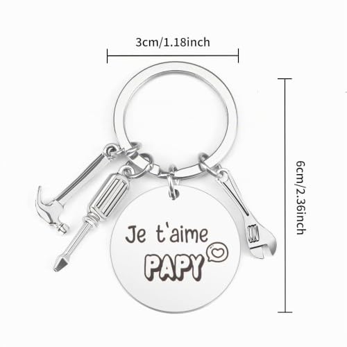 Cadeau Noel Grand-Père: Porte-Clef Papy Personnalisé - Idée Originale Pour Anniversaire Et Fête Des Grands-Pères – vue 2