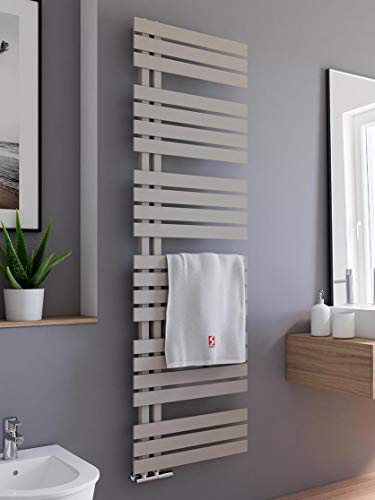 Schulte H02416960 Badheizkörper Breda, 169 x 60 cm, 838 Watt Leistung, Anschluss unten, Café braun, Heizkörper mit Handtuchhalter-Funktion