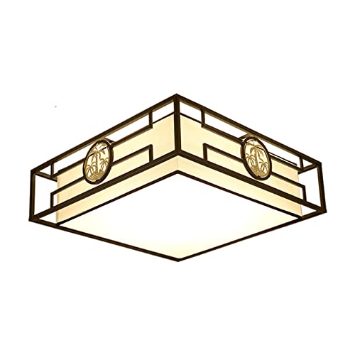 Lustre carré chinois en bambou ajouré pour illuminer votre restaurant