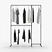 Produktbild pamo freistehende Kleiderstange im Industrial Loft Design - LAS II - Garderobe für begehbaren Kleiderschrank Wand I Schlafzimmer Kleiderständer aus schwarzen stabilen Rohren - freistehend