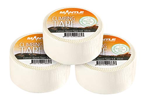 Mantle - Fingertape 3,8 cm x 10m als 3er Pack weiß Sporttape für Klettern Kampfsport Cover