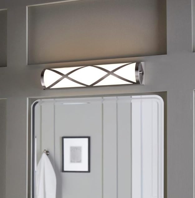 allen + roth Christina Marie 1-Light 24-in Brushed Nickel Cylinder LED Vanity Light VBL2-24BNK