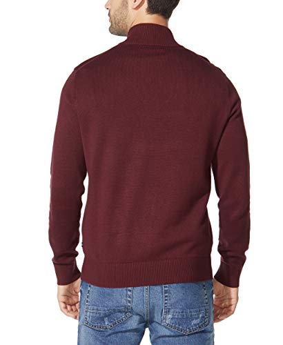 Nautica Mens Nautica Men's Quarter-Zip Sweater, Royal Burgundy, Large Us #TOP2