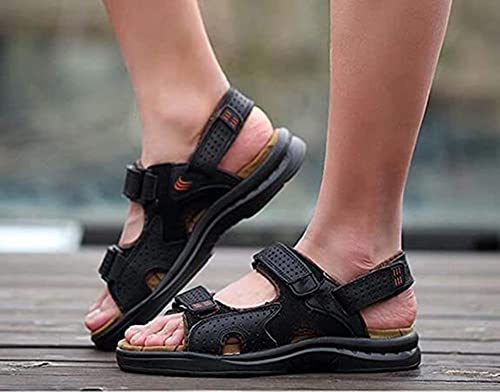 Men's Leather Sandals Comfortable Open Toe Athletic Fisherman Walking Sandal Summer Outdoor Beach Sport Hiking Shoes for Men4