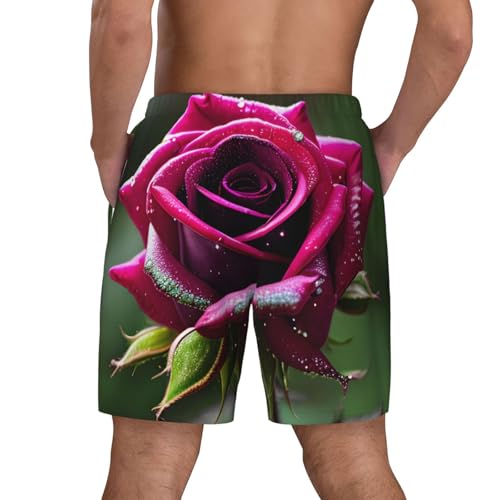 Dew Rose Men's Soft Double Swim Shorts, Lounge Swiming Shorts Pants Breathable Summer4