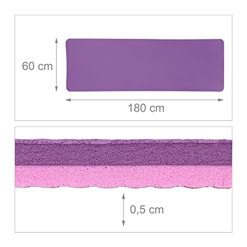 Relaxdays Tappetino Yoga, Spesso 1 cm, per