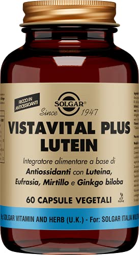 Solgar Bilberry Ginkgo Eyebright Complex Plus Lutein, 60 Vegetable Capsules Promotes Eye Health&Vision Support With Lutein & Vitamins A,C & E Non-GMO, Vegan,Gluten Free,Dairy Free,Kosher - 30 Servings
