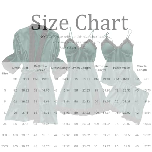 Pyjama en satin de soie avec brassière intégrée ensemble luxe 5 pièces L