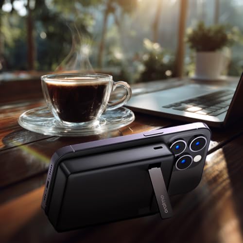 Soporte plegable integrado en powerbank magnética de 10000 mAh oraimo de carga rápida 4