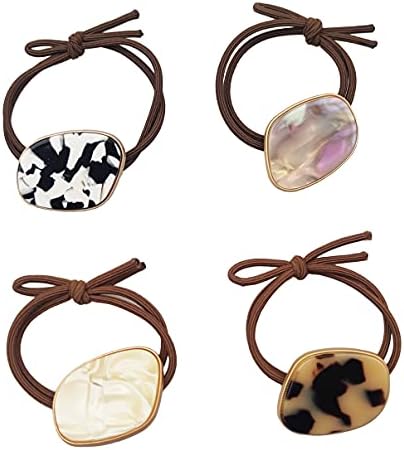 GRY 4PCS Hair Ties for Ladies and Women High Elasticity Hair Scrunchies Ponytail Holders Hair Rope Elastic Rubber Bands for Thick or Thin Hair