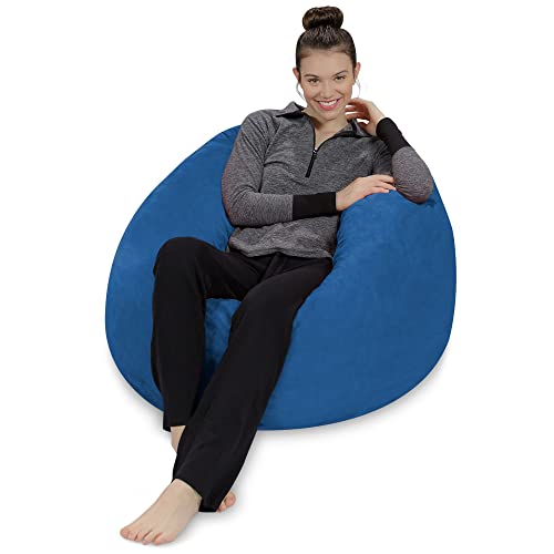 Sofa Sack Bean Bag Chair: 3' Memory Foam Furniture Bean Bag - Medium Sofa With Soft Micro Fiber Cover - French Blue #TOP2