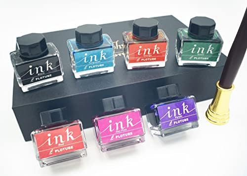 IDEAPOOL Calligraphy Pen Set, 22 pieces. Includes 7 Bottle Inks, 12 Nibs, Wood Dip Pen, Golden Pen Holder and Introduction Booklet