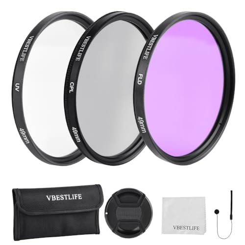 VBESTLIFE 3 In 1 UV CPL FLD �����Y�t�B���^�[�L�b�g �|�[�`�t�� �ʐ^�B�e�^�b�N���Z�b�g (49mm)