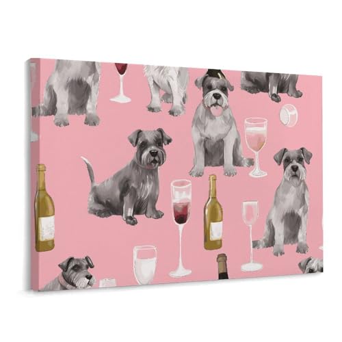 Toile schnauzer de qualité supérieure sur cadre en bois 40x30