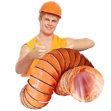 16ft 25ft Duct Hosing PVC, Insulated Flexible Duct Hose for Bathroom Exhaust Fan -20 to 180F, Thread Air Duct Induction Intake Pipe, Indoor Outdoor Air DuctingL-25ft Dia 550mm/22"