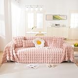 DREAMINGO Funda para sofá de piel sintética color rosa, 71 x 134 pulgadas