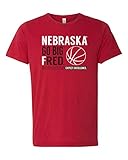 CornBorn Nebraska Huskers Tee Shirt - Premium Tri-Blend Nebraska Basketball - Go Big Fred - Red - XL