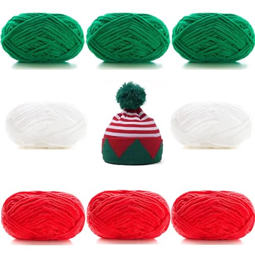 Rainmae 8 Pack Christmas Chenille Yarn, Christmas...