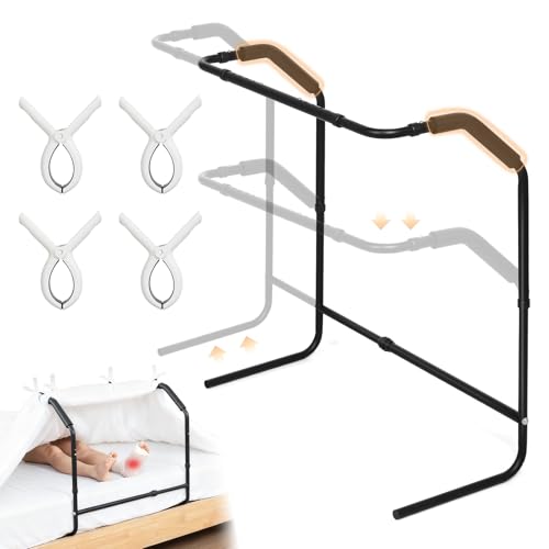 Blanket Lifter for Feet Under Mattress with 4 ClipsExtra-wide Foot Tent Keep Blankets Off Feet Height Width Adjustable Bed Cradle Lift Bar Sheet Support for Enhanced Foot Toe Leg and Knee Comfort