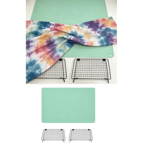 Set de tinte textil con tapete de silicona premium y estantes de metal de alta resistencia 3