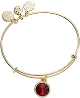 Alex and Ani Birthstone Expandable Bangle for Women - Shiny Crystal Charm Bracelet, Adjustable 2-3.5"