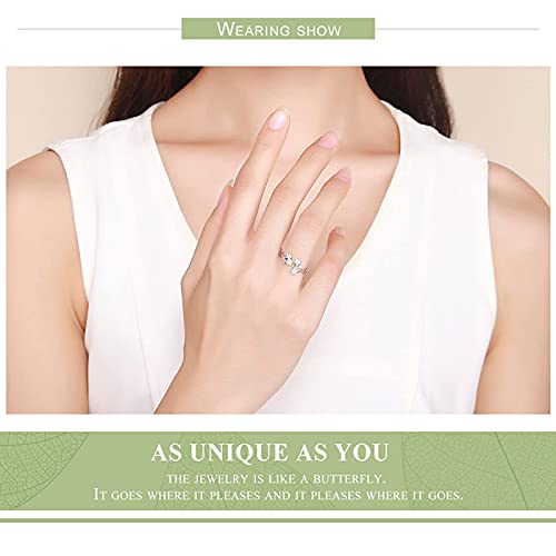 Bague ouverte réglable marguerite argent mariage - 5