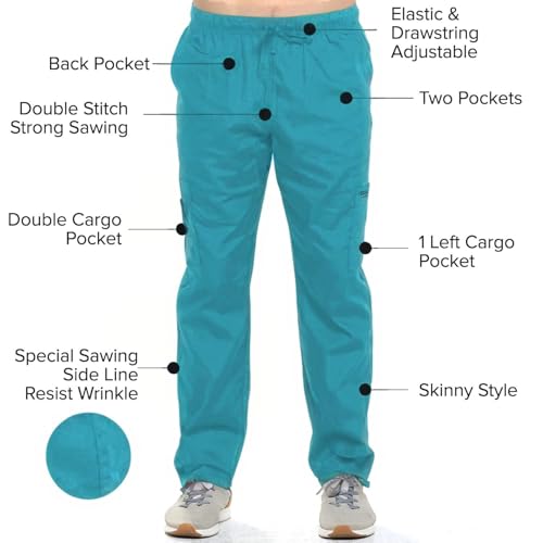 Image of Dagacci Scrubs Medical Uniform Women and Man Scrubs Set Medical Scrubs Top and Pants