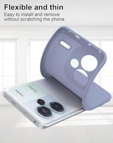 Image of DIZORO Compatible with Mi Redmi Note 13 Pro Plus 5G Back Cover with Upgraded Square Edges for Camera Protection Shockproof Flexible Matte Liquid Silicone Mobile Phone Case (lG)