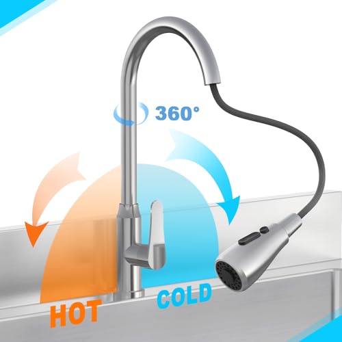 Image of 39Inch Stainless Steel Utility Sink Single Bowl Freestanding Laundry Sink with Pull-Out Faucet,for Pet Cleaning Laundry Room Farmhouse Indoor and Outdoor Sink