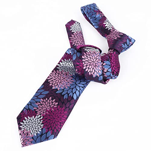Image of Alizeal Mens 3.15inches Leaf Flower Pattern Tie Set