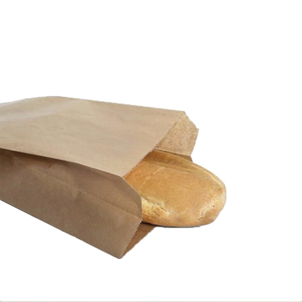Palucart® 1000 Sacchetti di Carta per Alimenti colore Avana, misura 17x38 cm, Buste in carta Kraft per Trasporto di Cibi e Oggetti - M